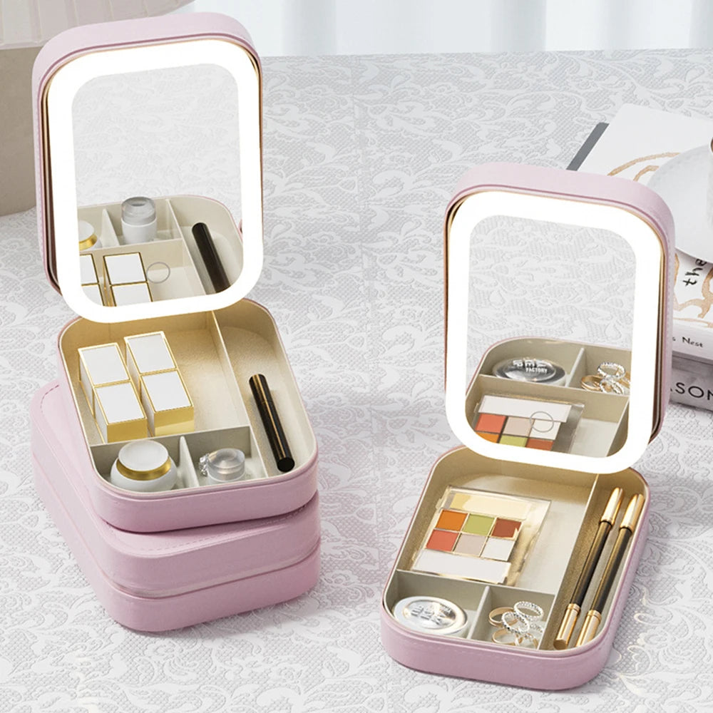 Portable Make-up Case with Mirror & Light