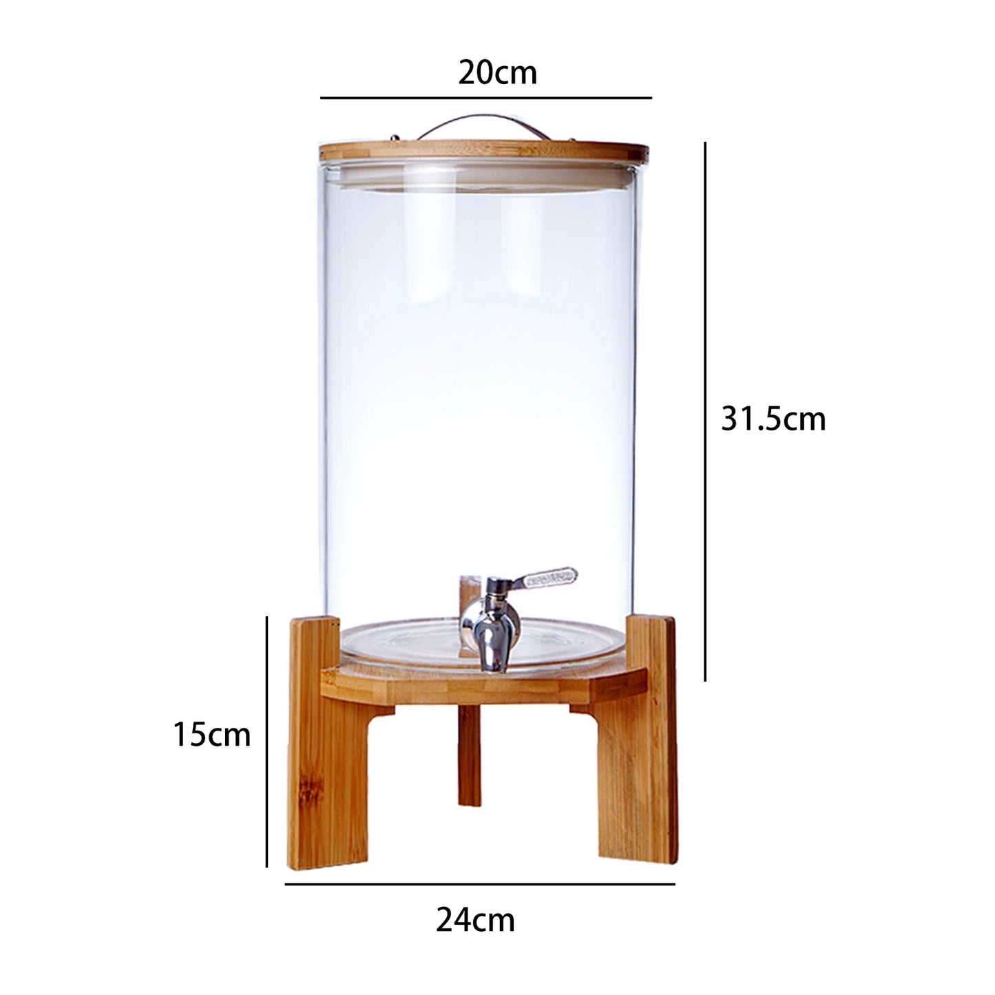 Glass Beverage Barrel Dispenser