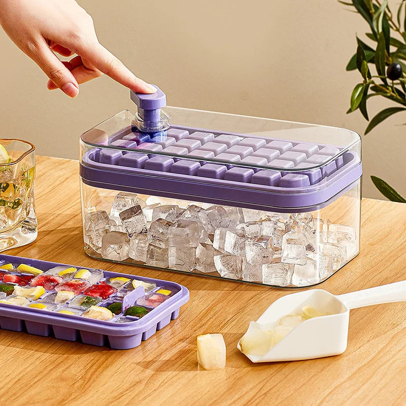 Easy Release Ice Cube Tray With Lid