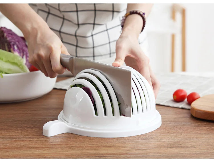 Salad Cutter Cutting Bowl