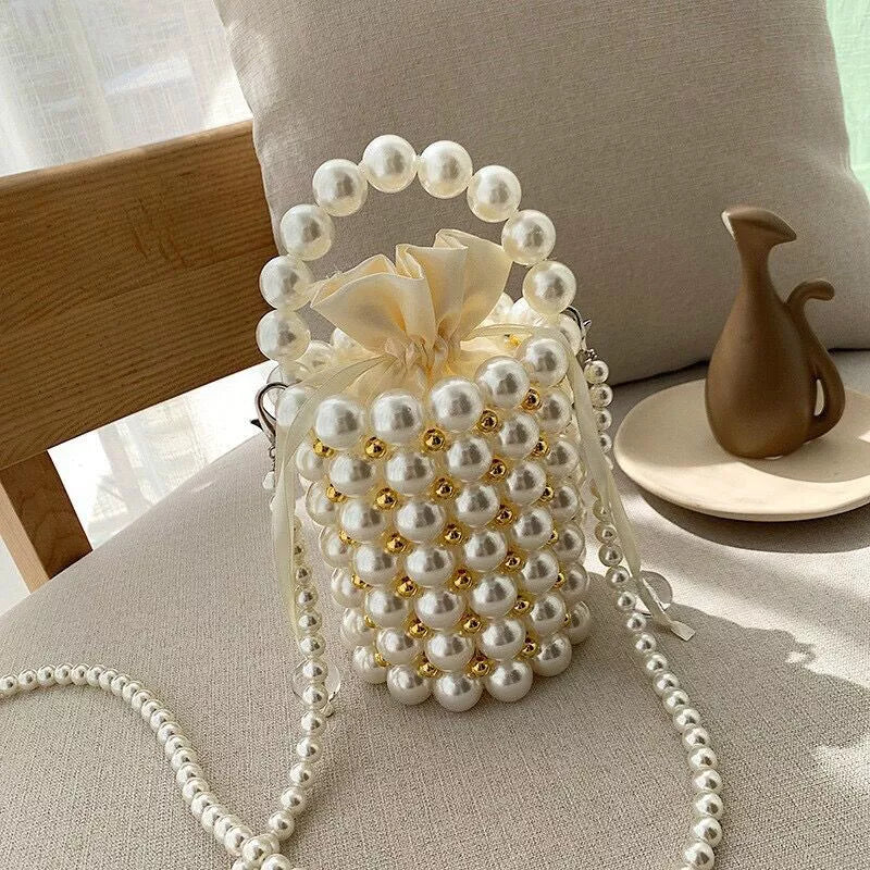Handmade Pearl Bucket Bag