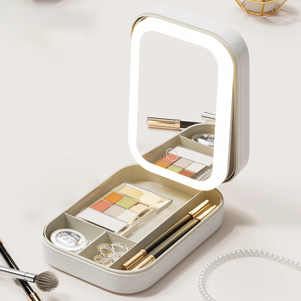 Portable Make-up Case with Mirror & Light