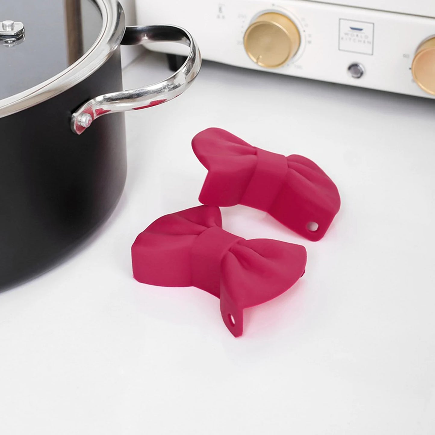 2pcs Silicone Bow Oven Mitts