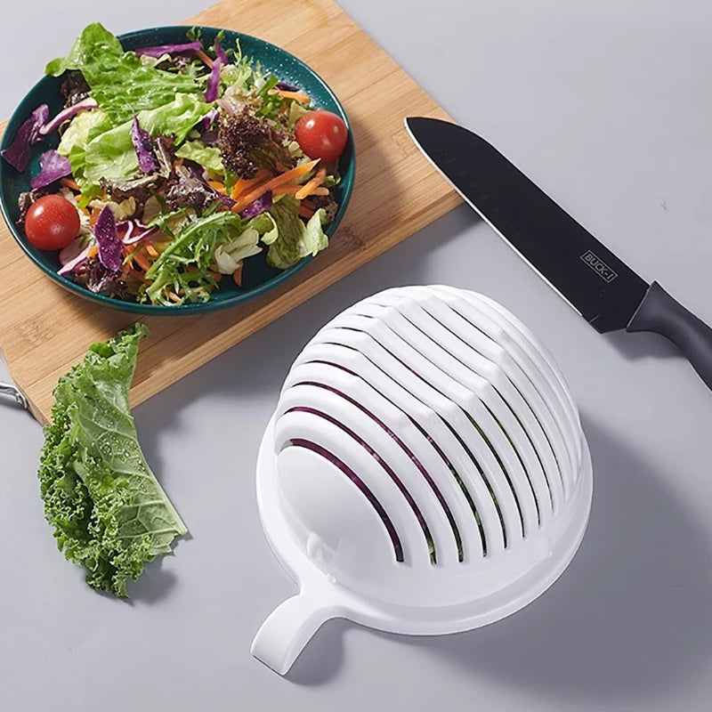 Salad Cutter Cutting Bowl