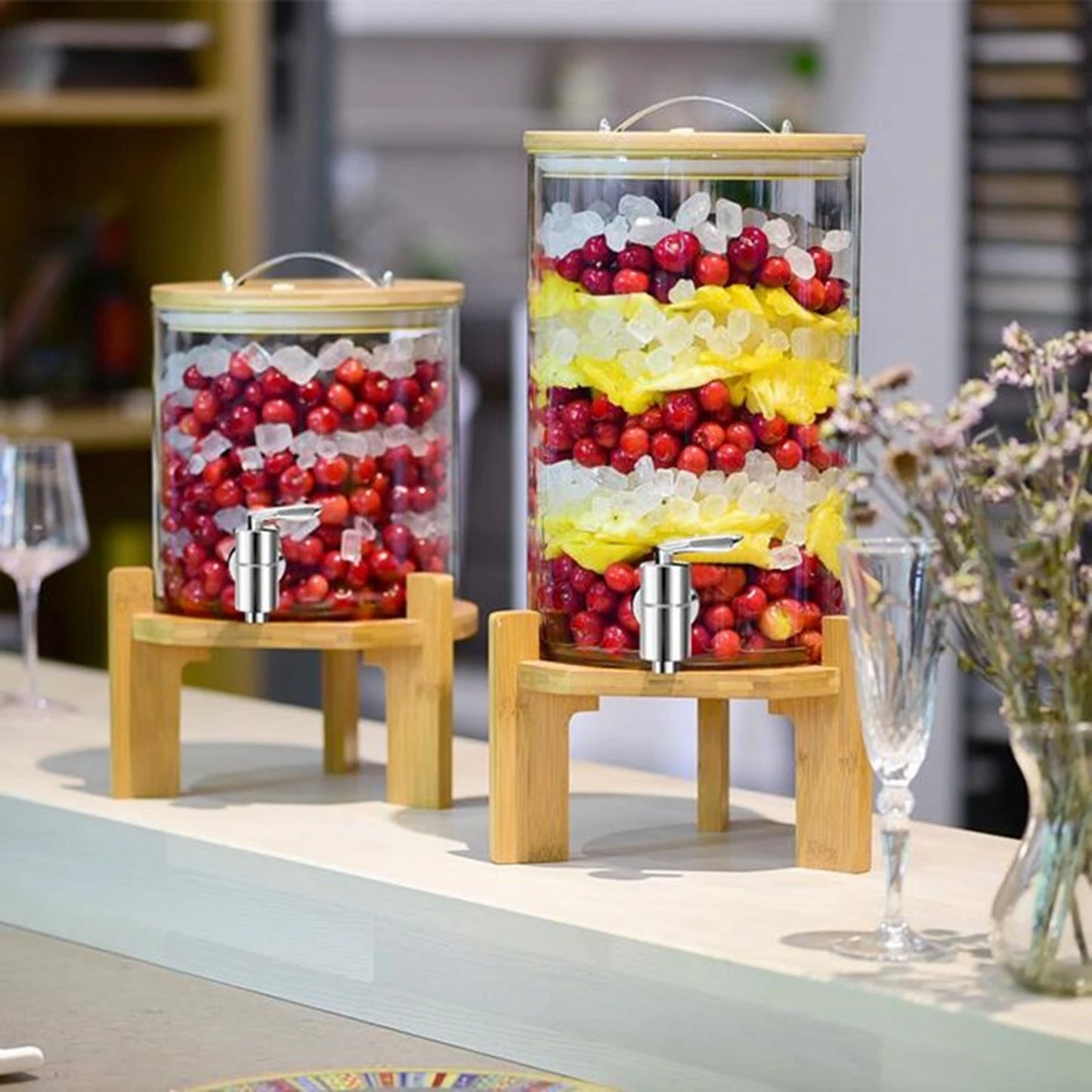 Glass Beverage Barrel Dispenser