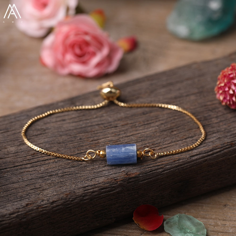 Natural Stone Gold Adjustable Bracelet