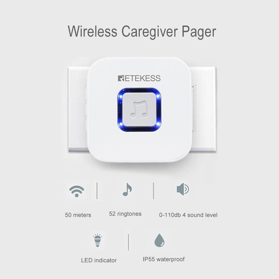 Wireless Caregiver Pager SOS Call Button