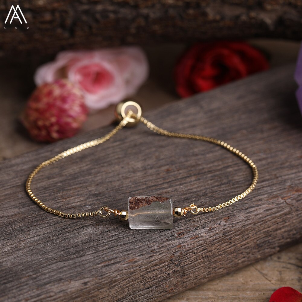 Natural Stone Gold Adjustable Bracelet