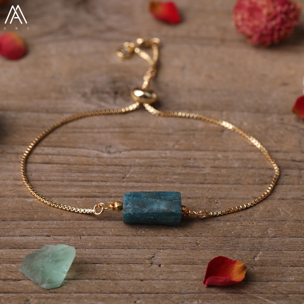 Natural Stone Gold Adjustable Bracelet