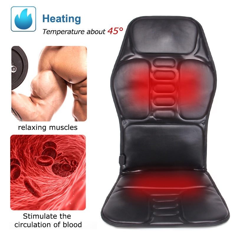 Electric Heated Back Massager Massage Chair Cushion