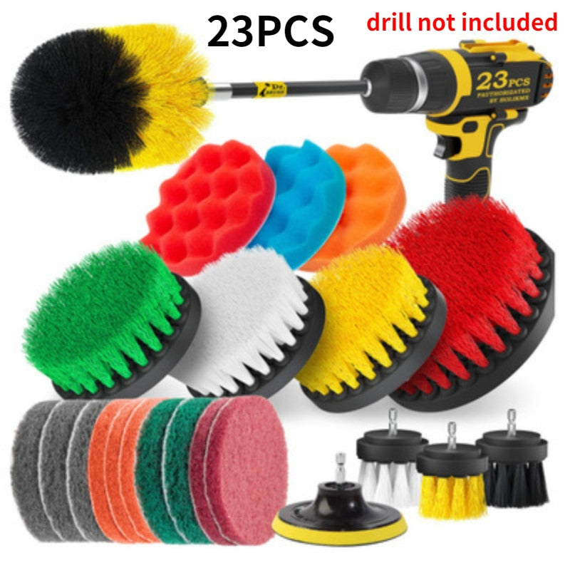 Electric Drill Brush With Attachment Kit