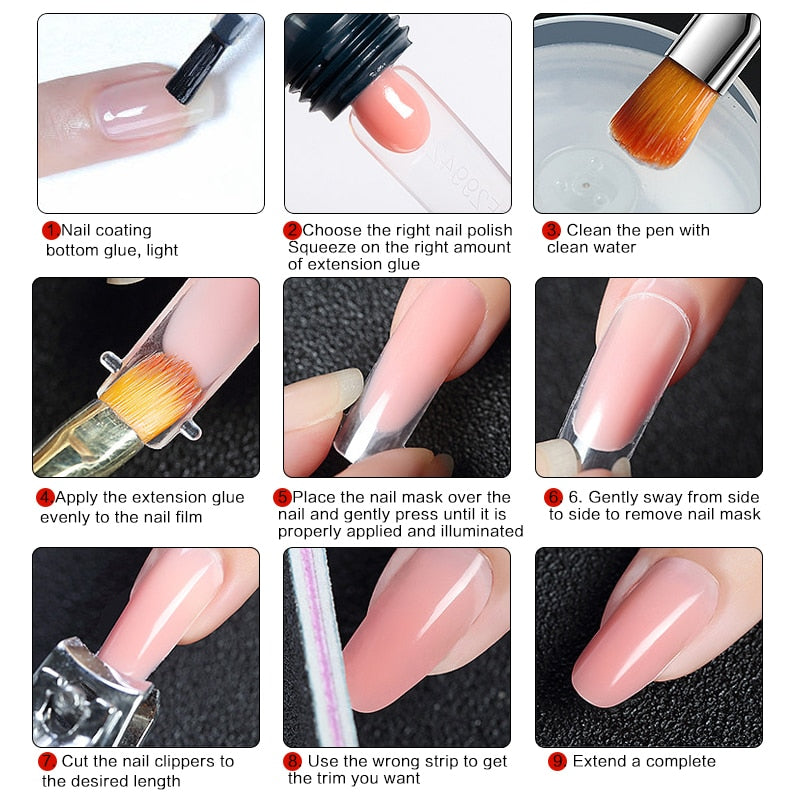 Nail Gel Extension Starter Set With 6W LED Lamp
