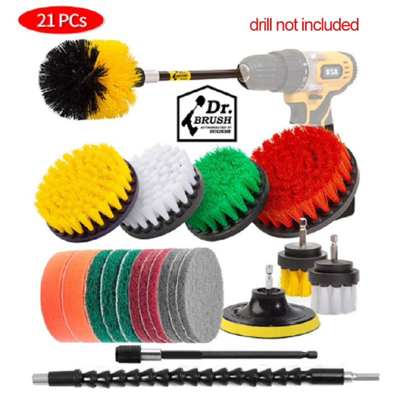 Electric Drill Brush With Attachment Kit