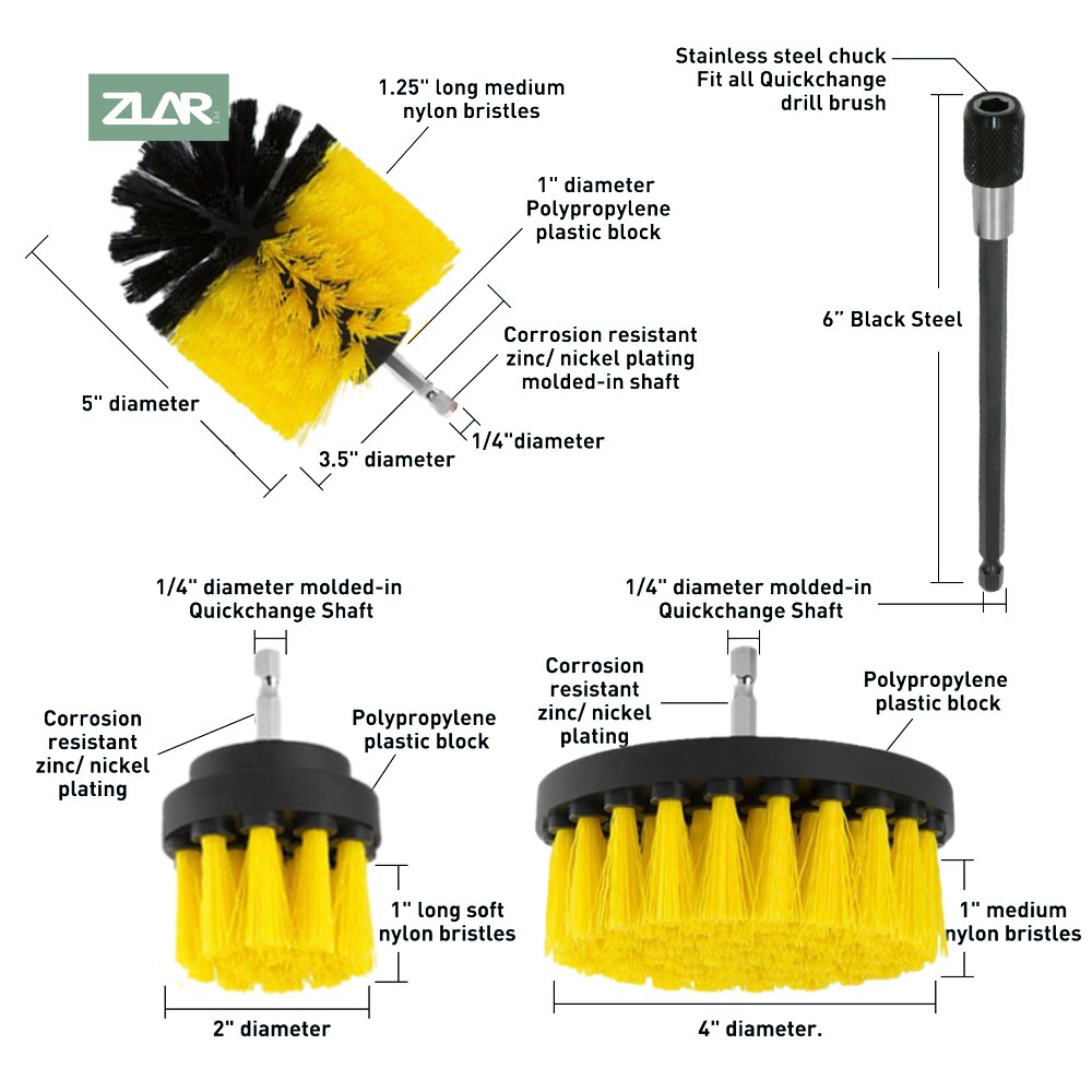 Electric Drill Brush With Attachment Kit